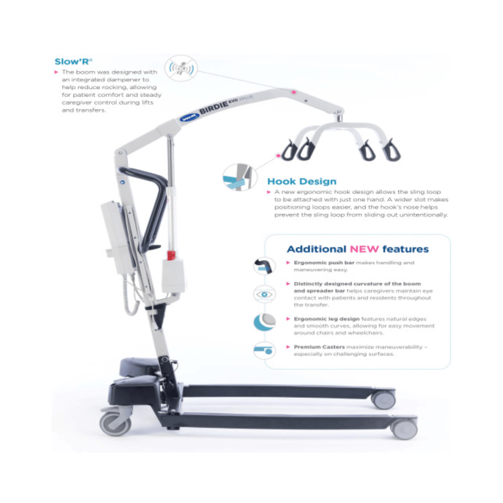 Invacare Birdie Evo XPLUS Patient Lift - sold by Dansons Medical - Electric Patient Lifts manufactured by Invacare