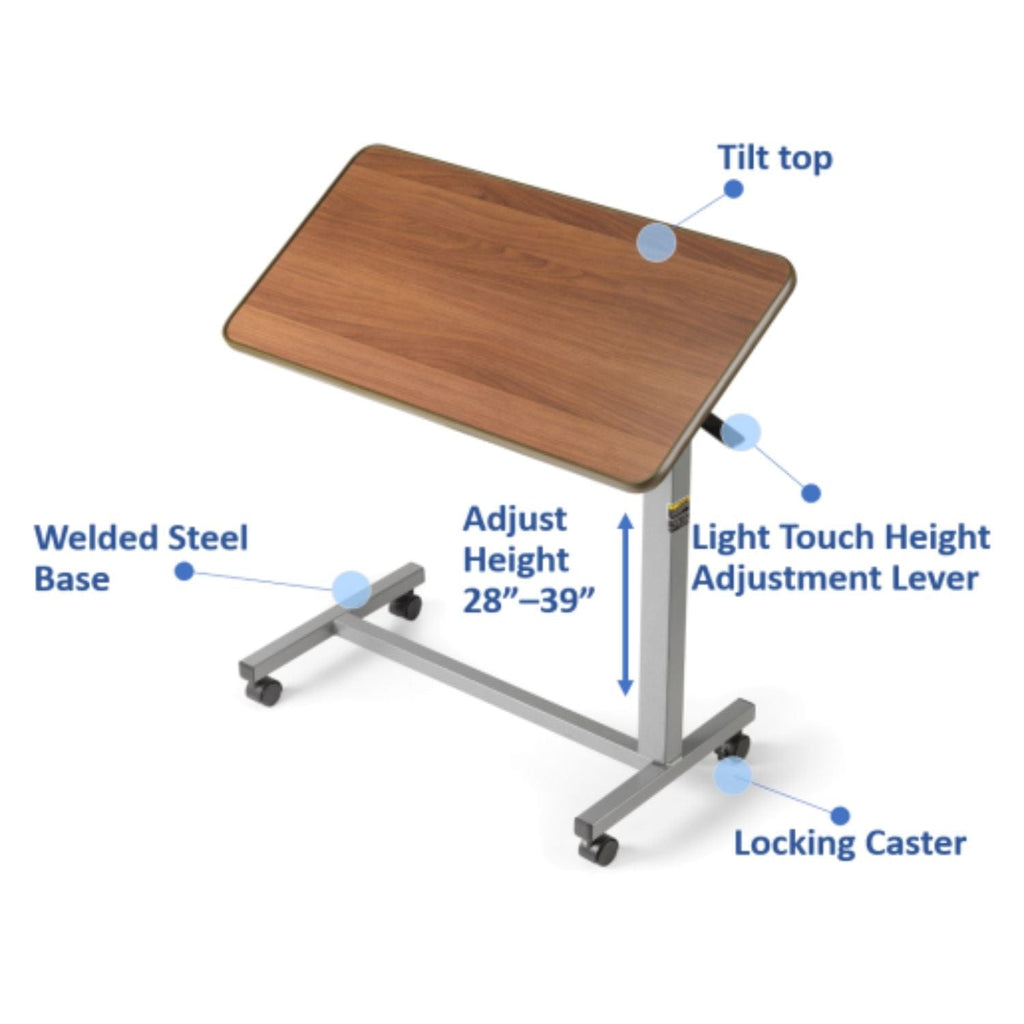 Invacare Tilt-Top Overbed Table (6418) - sold by Dansons Medical - Overbed Table manufactured by Invacare