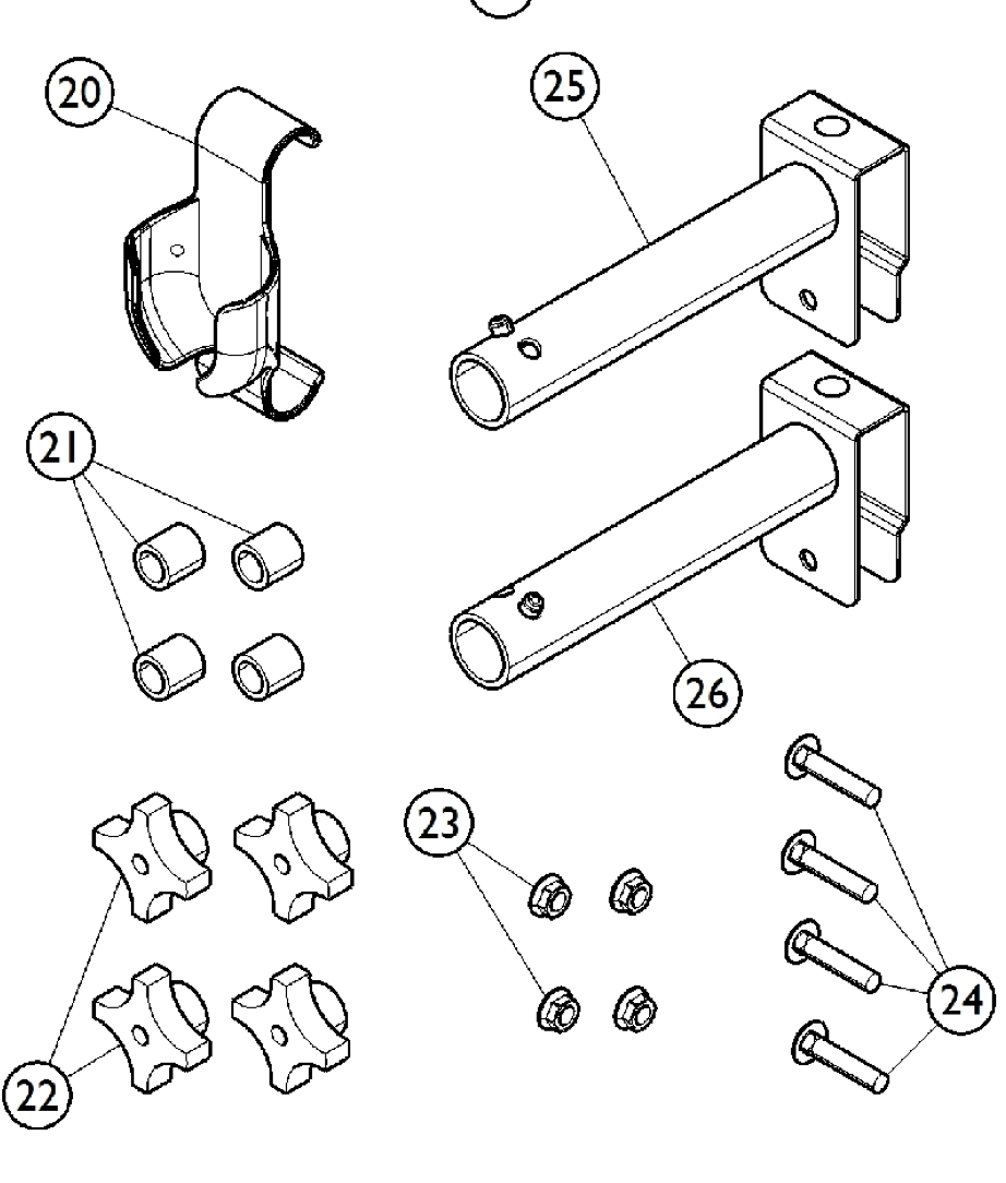 Invacare Bedside Rail Hardware Kit (1153610) - sold by Dansons Medical - Bed Kits manufactured by Invacare