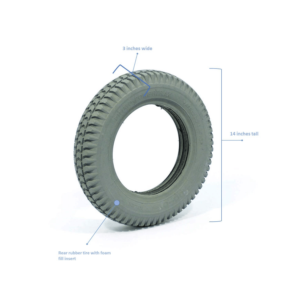 Invacare Rear Wheelchair Tire 14" x 3" w/ Foam Fill Insert Kit - sold by Dansons Medical - Wheelchair Wheels manufactured by Invacare
