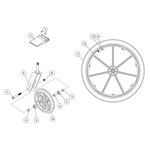 Invacare Urethane Wheel 20 inch with Urethane Casters 6x1 - sold by Dansons Medical - Wheelchair Wheels manufactured by Invacare