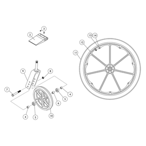 Invacare Urethane Wheel 20 inch with Urethane Casters 6x1 - sold by Dansons Medical - Wheelchair Wheels manufactured by Invacare