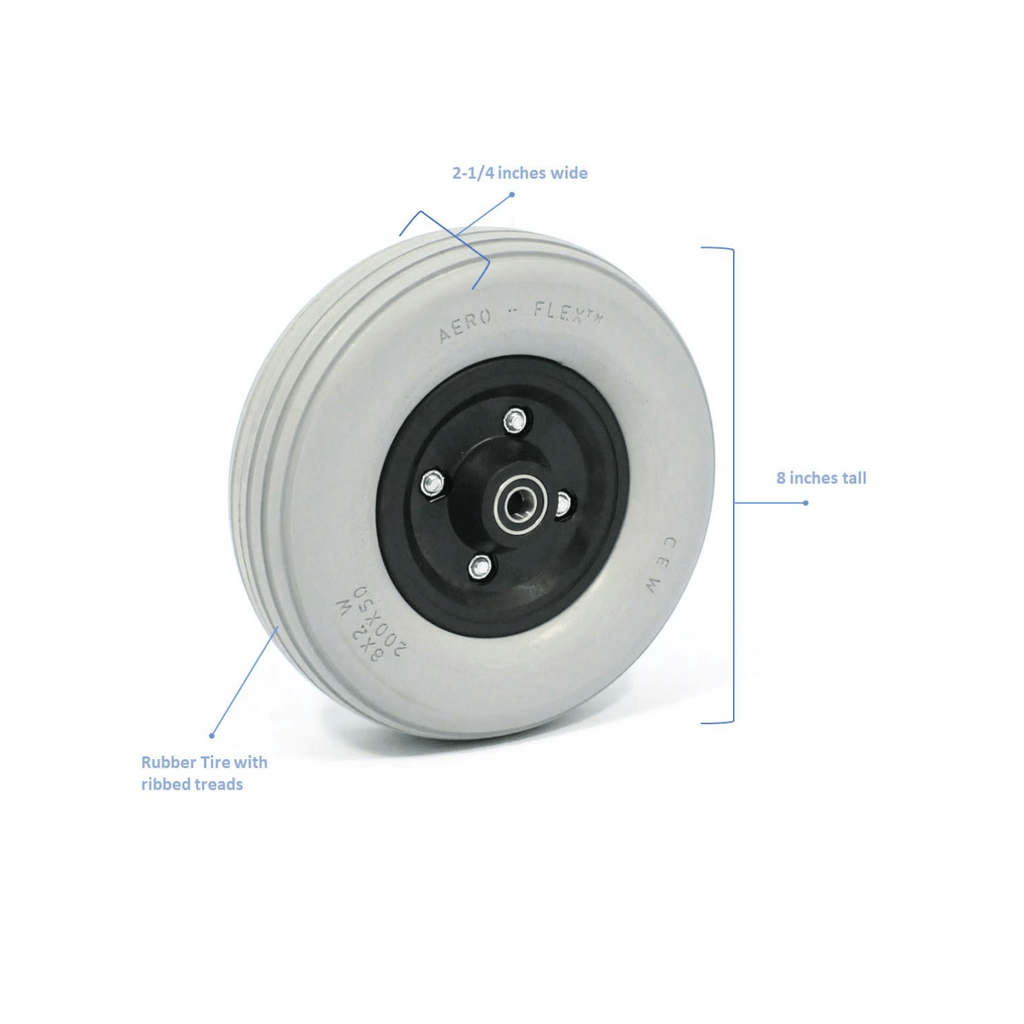 Invacare Semi-Pneumatic Front Caster Wheel 8" x 2-1/4" - sold by Dansons Medical - Wheelchair Wheels manufactured by Invacare