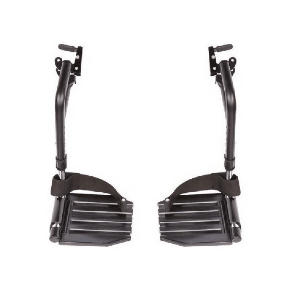 Invacare Wheelchair Hemi Footrests with Aluminum Footplates And Heel Loops - Sold as Pair (T93HAP) - sold by Dansons Medical - Wheelchair Footrests manufactured by Invacare