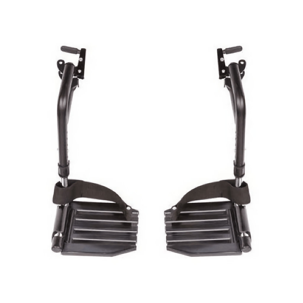 Invacare Wheelchair Hemi Footrests with Aluminum Footplates And Heel Loops - Sold as Pair (T93HAP) - sold by Dansons Medical - Wheelchair Footrests manufactured by Invacare