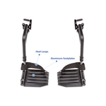 Invacare Wheelchair Hemi Footrests with Aluminum Footplates And Heel Loops - Sold as Pair (T93HAP) - sold by Dansons Medical - Wheelchair Footrests manufactured by Invacare
