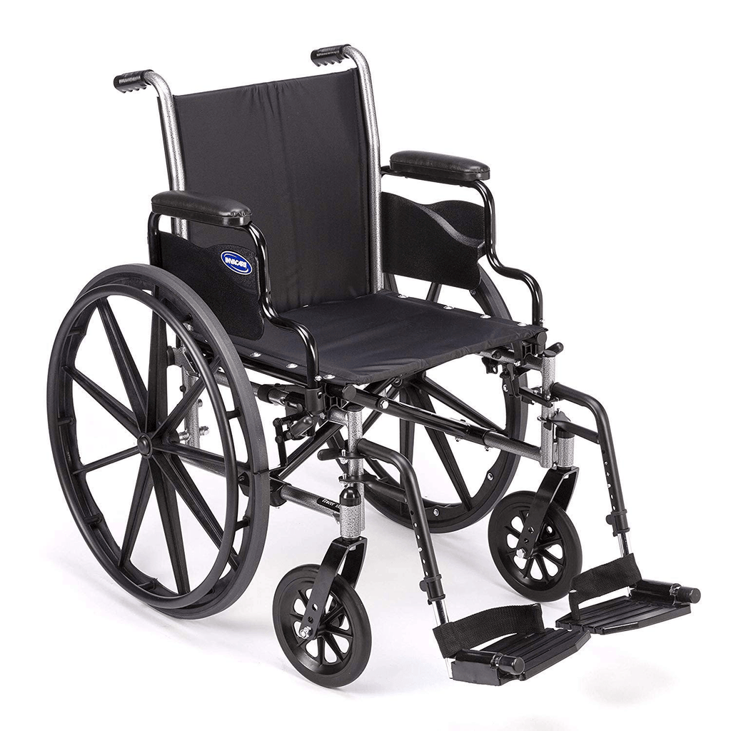 Invacare Wheelchair Hemi Footrests with Aluminum Footplates And Heel Loops - Sold as Pair (T93HAP) - sold by Dansons Medical - Wheelchair Footrests manufactured by Invacare