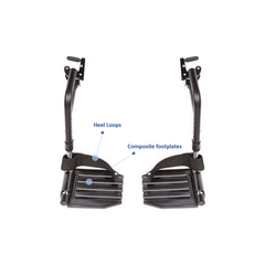 Invacare Wheelchair Hemi Footrest, Composite Footplates And Heel Loops - Sold as Pair (T93HCP) - sold by Dansons Medical - Wheelchair Footrests manufactured by Invacare
