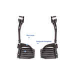 Invacare Wheelchair Hemi Footrest, Composite Footplates And Heel Loops - Sold as Pair (T93HCP) - sold by Dansons Medical - Wheelchair Footrests manufactured by Invacare