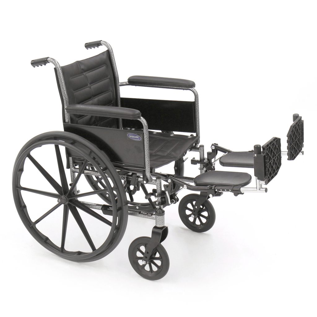 Invacare Wheelchair Elevating Legrests, Aluminum Footplates, Padded Calf Pads - Sold as Pair (T94HAP) - sold by Dansons Medical - Wheelchair Footrests manufactured by Invacare