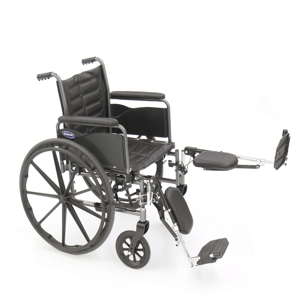 Invacare Wheelchair Elevating Legrests, Aluminum Footplates, Padded Calf Pads - Sold as Pair (T94HAP) - sold by Dansons Medical - Wheelchair Footrests manufactured by Invacare