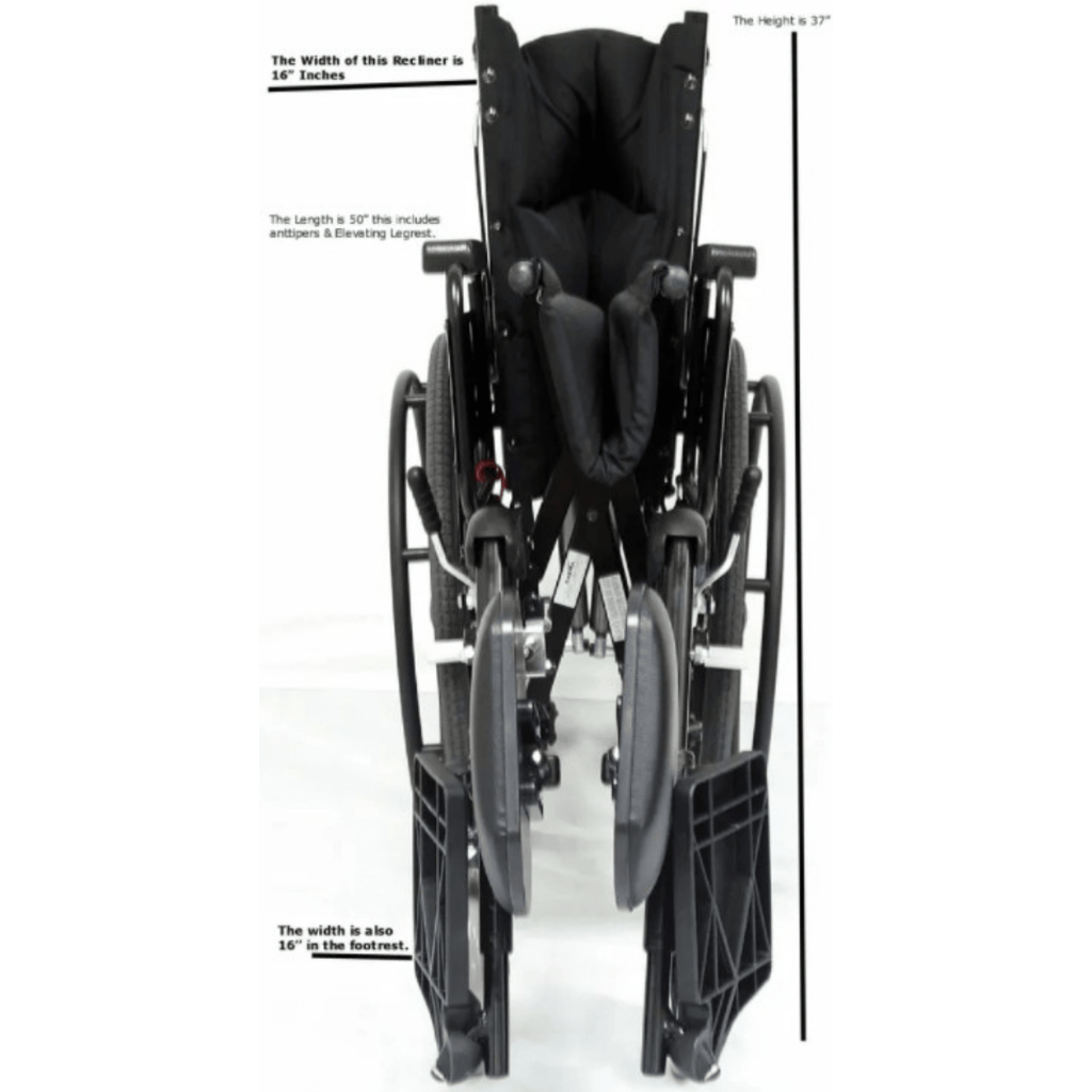 Karman KM 5000 Lightweight Reclining Wheelchair with Removable Desk Armrest - sold by Dansons Medical - Reclining Wheelchairs manufactured by Karman Healthcare
