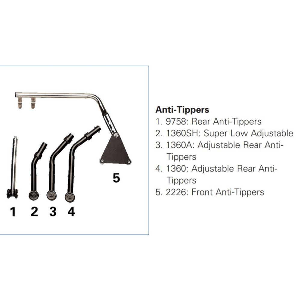 Invacare Adjustable Rear Anti Tipper for Wheelchairs - sold by Dansons Medical - Wheelchair Anti-Tippers manufactured by Invacare