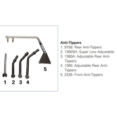 Invacare Adjustable Rear Anti Tipper for Wheelchairs - sold by Dansons Medical - Wheelchair Anti-Tippers manufactured by Invacare