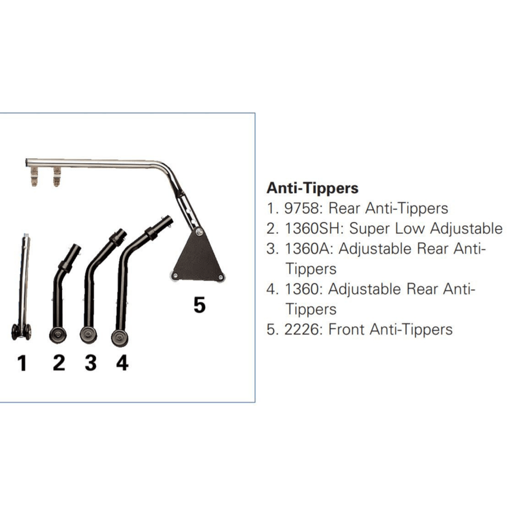 Invacare Adjustable Rear Anti Tipper for Wheelchairs - sold by Dansons Medical - Wheelchair Anti-Tippers manufactured by Invacare