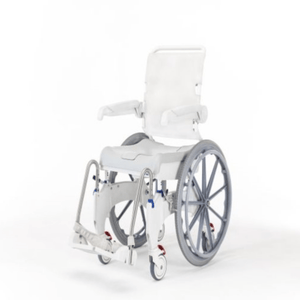 Invacare Aquatec Ocean Ergo Shower Commode with Collection Pan, Lid and Pan Support Guide Rail - sold by Dansons Medical - Shower Commodes manufactured by Invacare