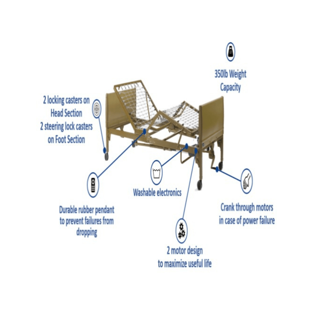 Invacare Semi-Electric Homecare Bed (5310IVC) - sold by Dansons Medical - Electric Bed manufactured by Invacare