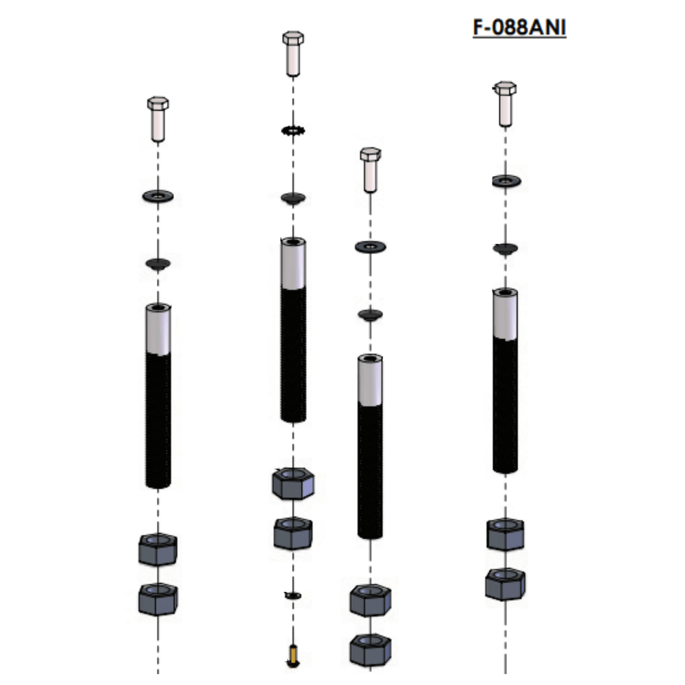 Aqua Creek Anchor Inserts & Bolts - Ranger & Admiral Lifts (Set of 4) - sold by Dansons Medical - Pool Lift Anchors manufactured by Aqua Creek
