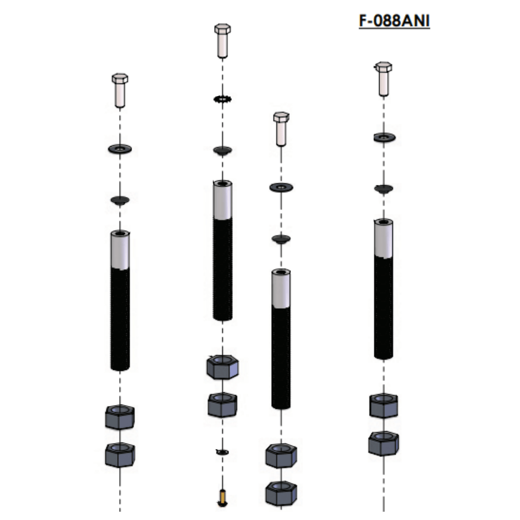 Aqua Creek Anchor Inserts & Bolts - Ranger & Admiral Lifts (Set of 4) - sold by Dansons Medical - Pool Lift Anchors manufactured by Aqua Creek