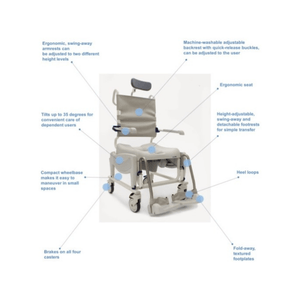 Invacare Aquatec Ocean Ergo VIP Shower Commode - sold by Dansons Medical - Shower Commodes manufactured by Invacare