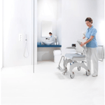 Invacare Aquatec Ocean Ergo Shower Commode with Collection Pan, Lid and Pan Support Guide Rail - sold by Dansons Medical - Commodes manufactured by Invacare