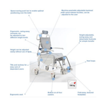 Invacare Aquatec Ocean Ergo VIP Shower Commode - sold by Dansons Medical - Shower Commodes manufactured by Invacare