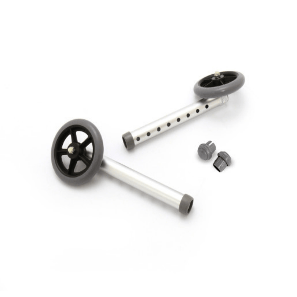 Invacare 5" Single Fixed-Wheel Attachments with Glide Tips - sold by Dansons Medical - Wheelchair Accessories manufactured by Invacare