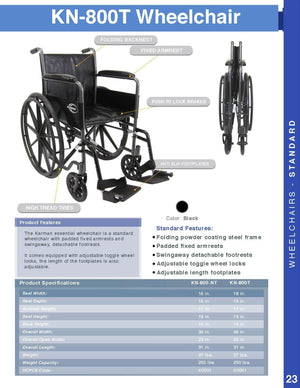 Karman KN-800T Standard Wheelchair - sold by Dansons Medical - Ultra Lightweight Wheelchairs manufactured by Karman Healthcare