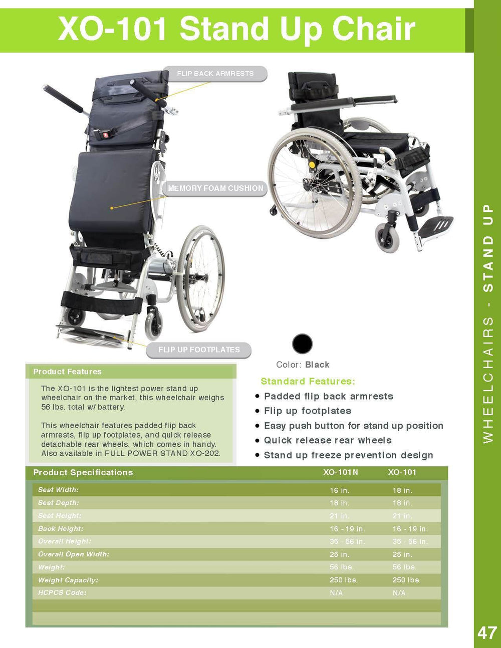 Karman XO-101 Standing Wheelchair - sold by Dansons Medical - Ultra Lightweight Wheelchairs manufactured by Karman Healthcare